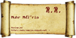 Muhr Mária névjegykártya